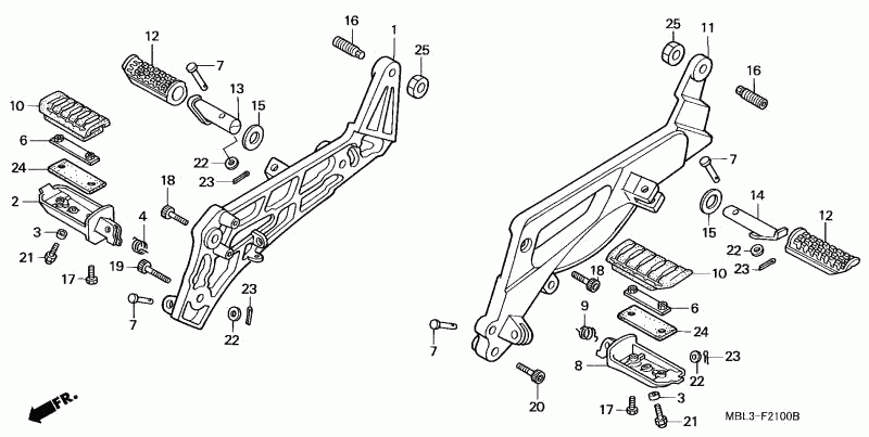 Frame Footrests Brackets